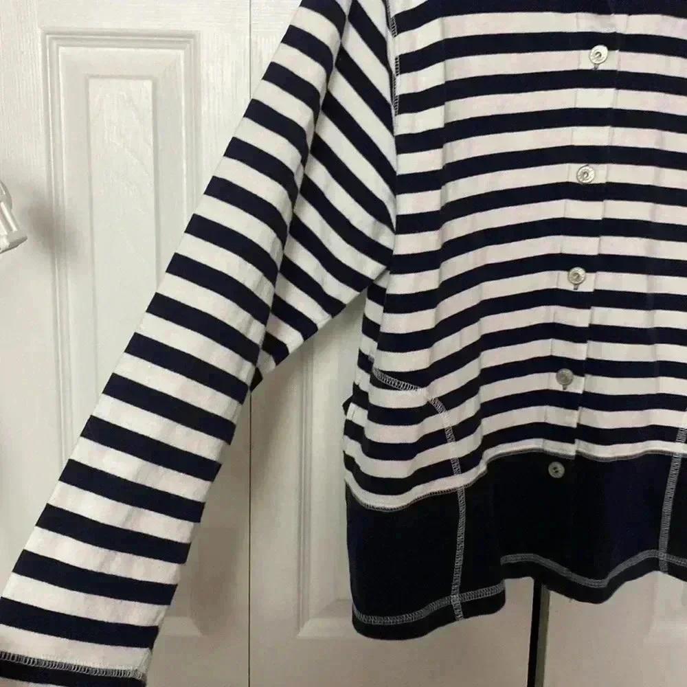New Look cotton blue & white casual knit jacket